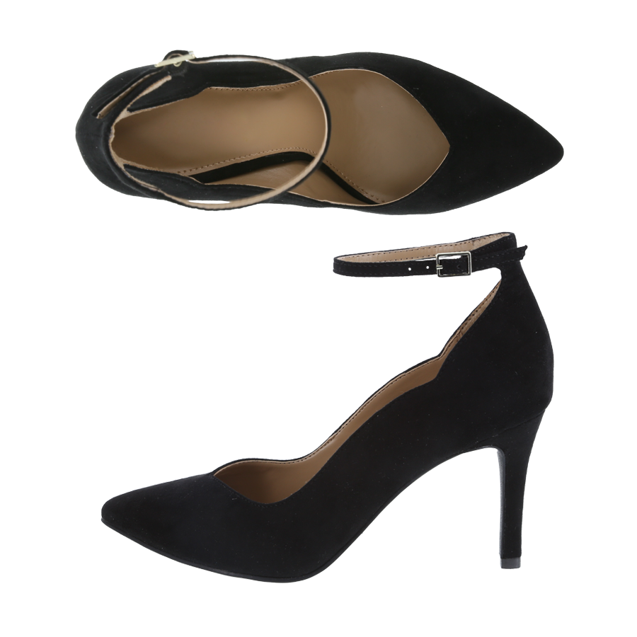 Women's Scallop Ankle Strap Pumps